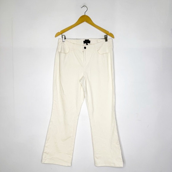 Talbots Ivory Corduroy Straight Pants Curvy Size 12 Petite NWT - Picture 1 of 6